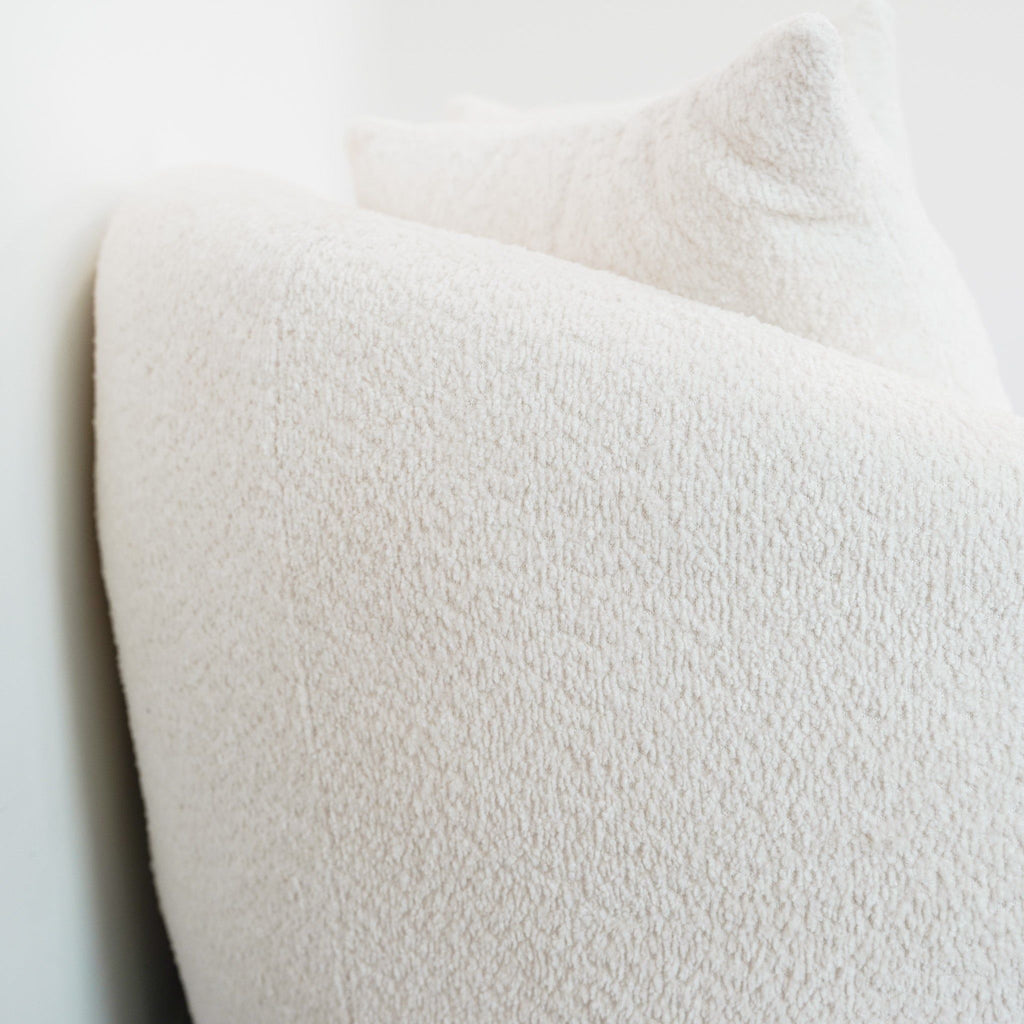 Linden Premium Mid Century Sofa Ivory Boucle Fabric