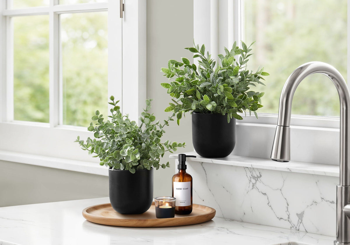 AuraHome 11 Inch Premium Artificial Eucalyptus Set Of 2