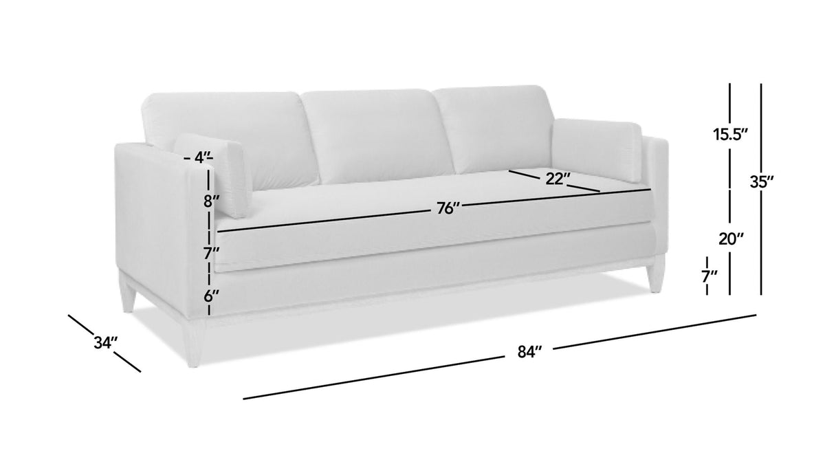 Knox Modern Farmhouse Sofa With Feather Wrapped Foam