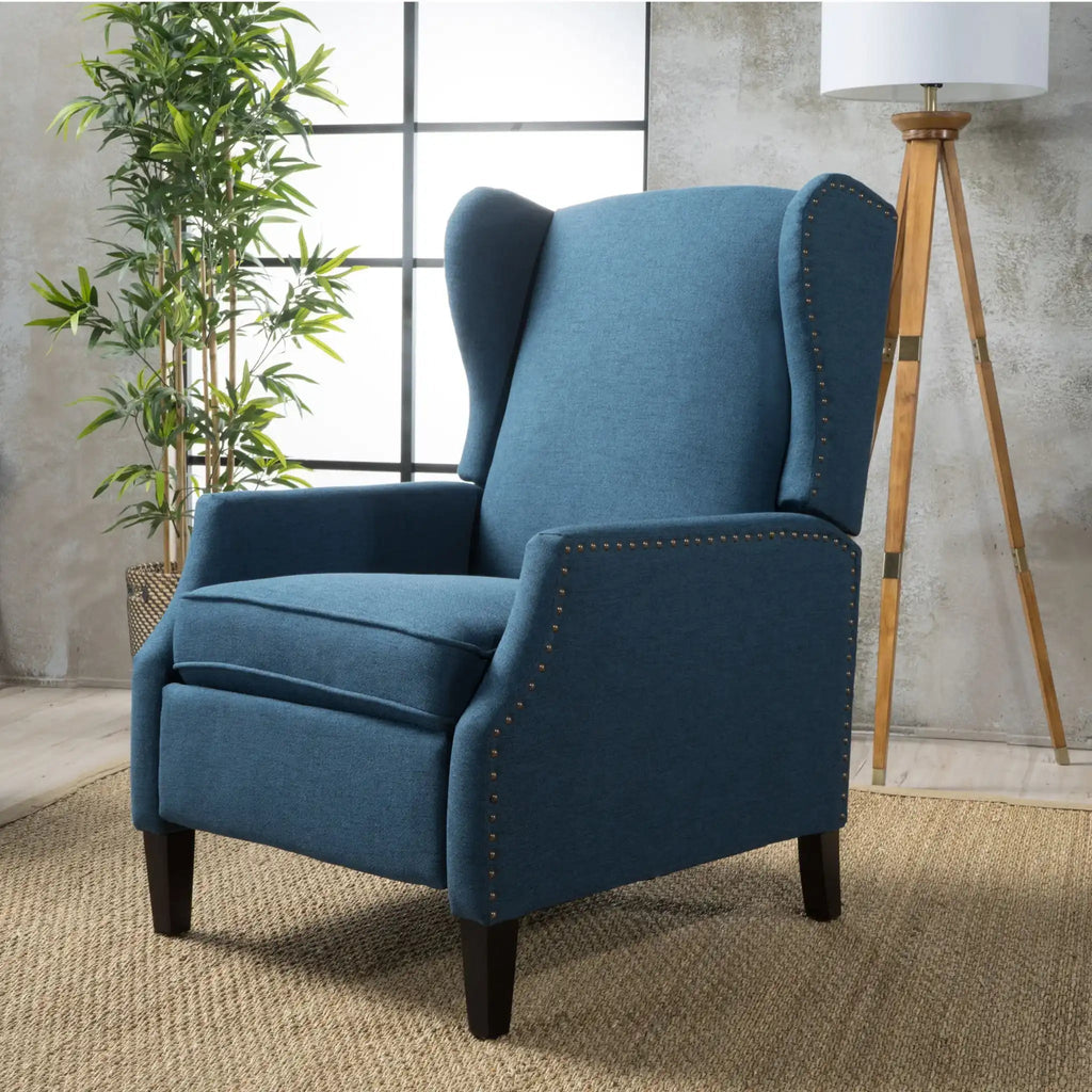 Westeros Elegant Wing Back Fabric Upholstered Recliner