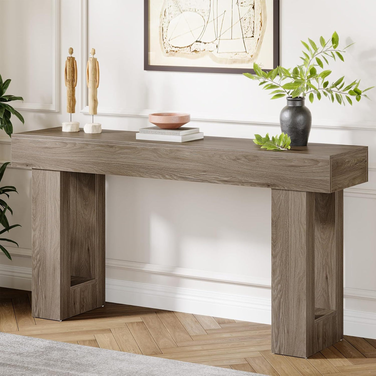 Crestline Home Extra Long Console Table With Natural Finish