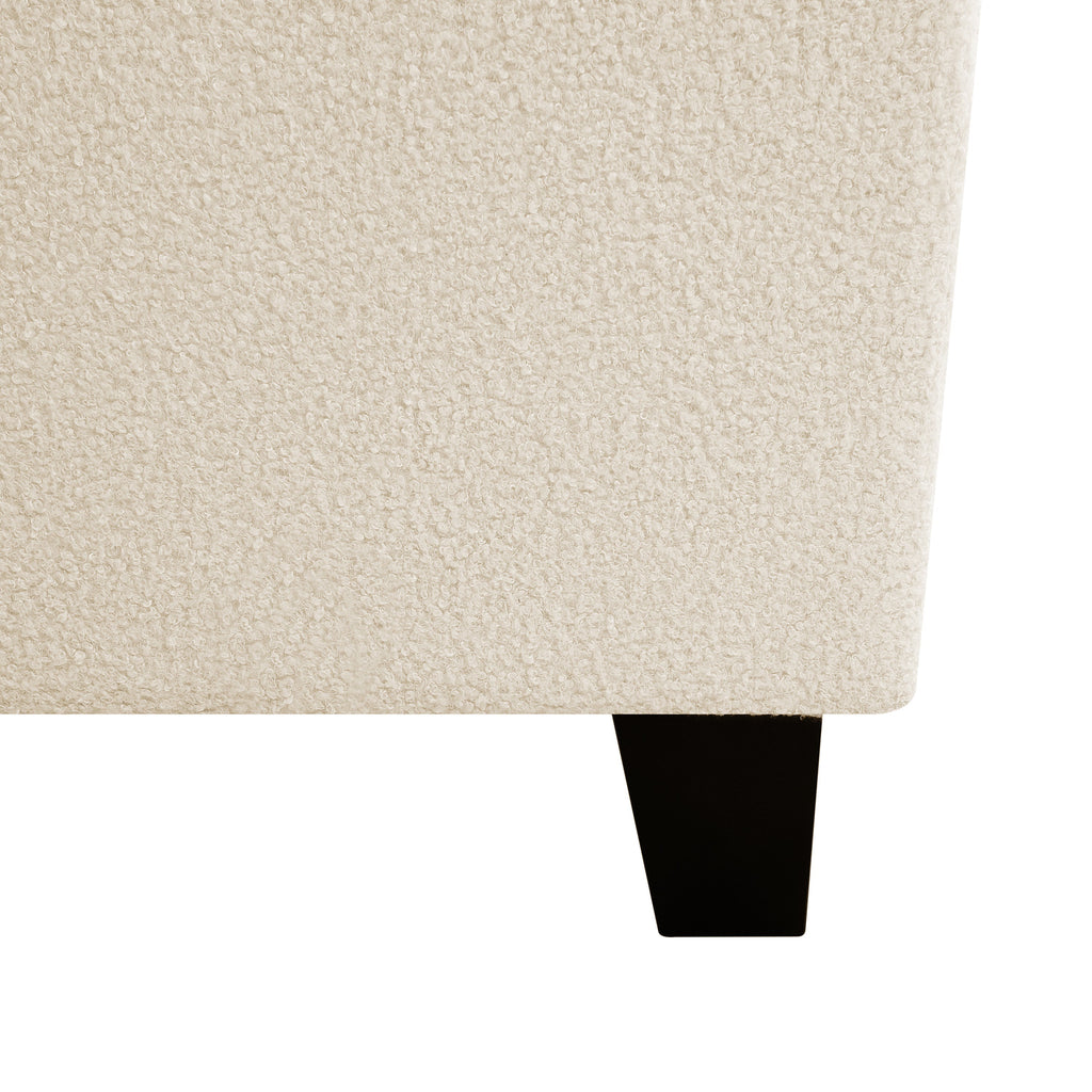 Novara Plush King Bed Frame With Teddy Velvet Upholstery