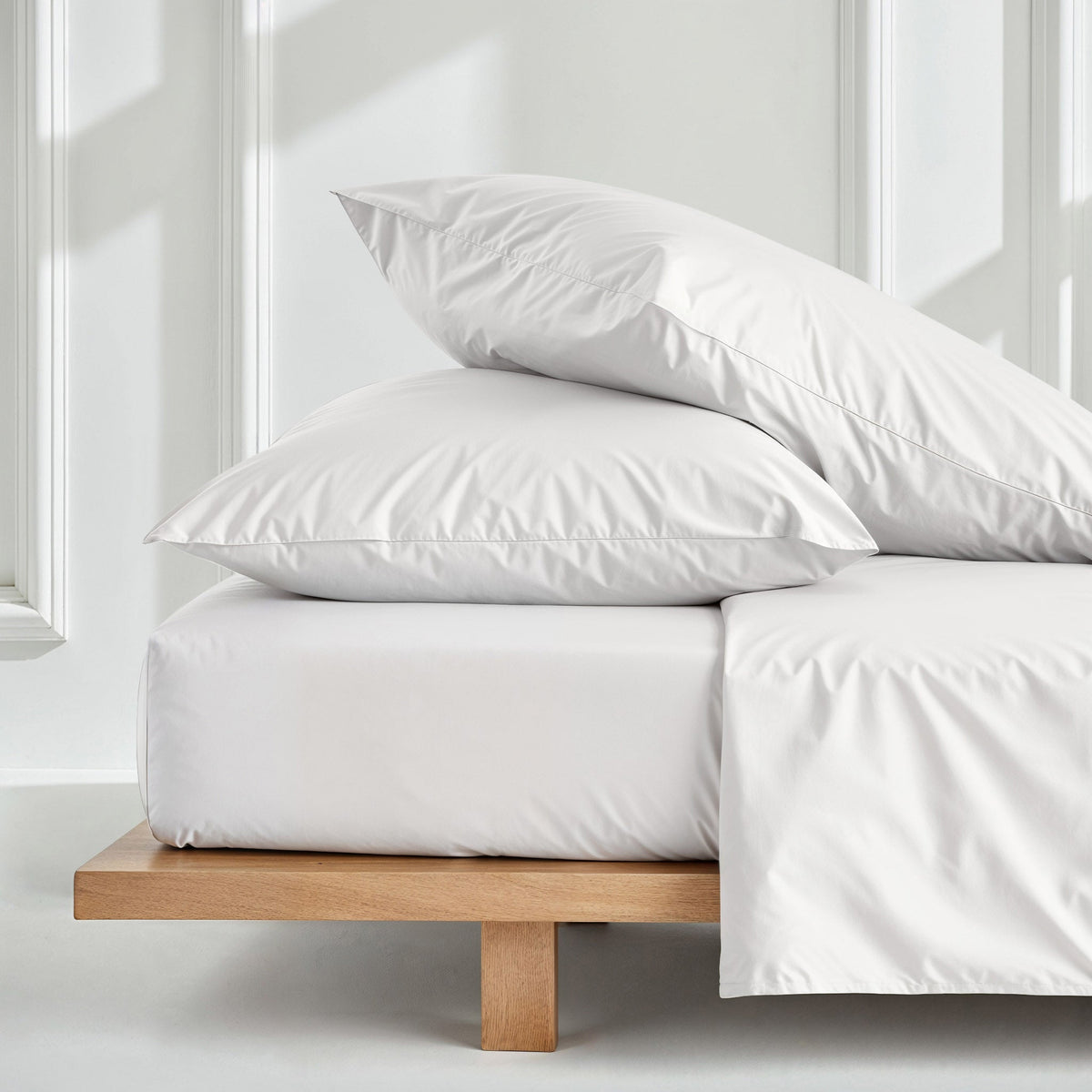Aria Home Long Staple Australian Sateen Pillowcase Set White