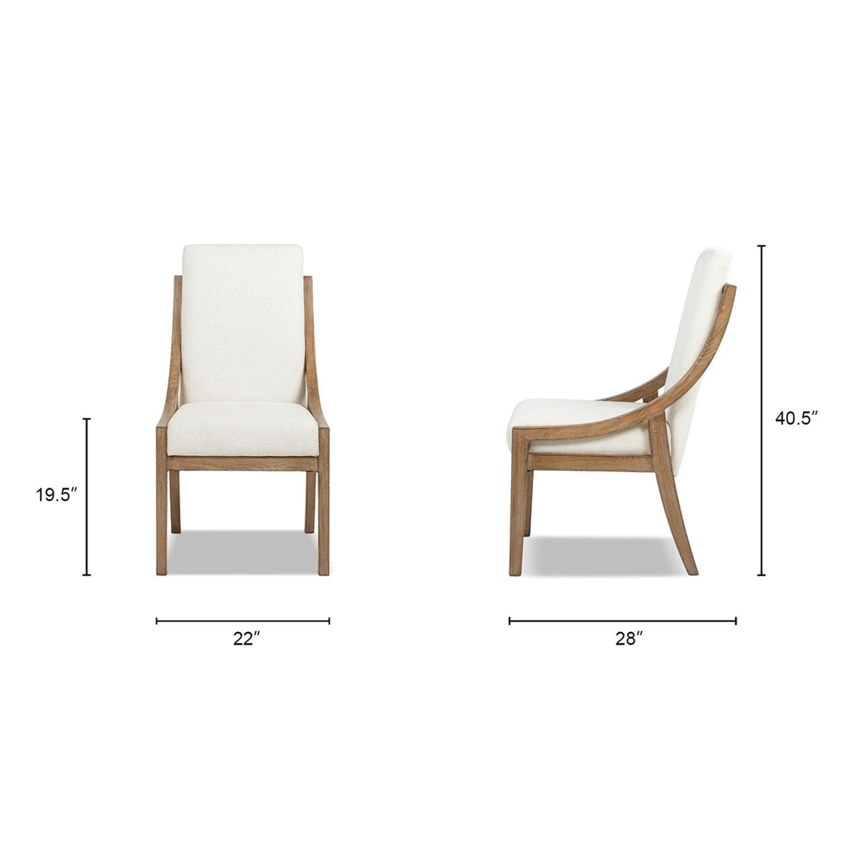 Lennox Light Beige High Back Dining Chair Set Of 2