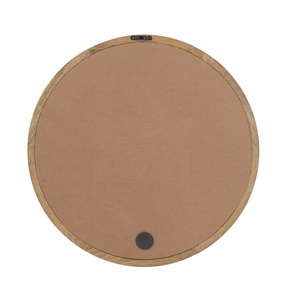 NobleFrame Dark Brown Round Wall Mirror Elegant Wood Frame
