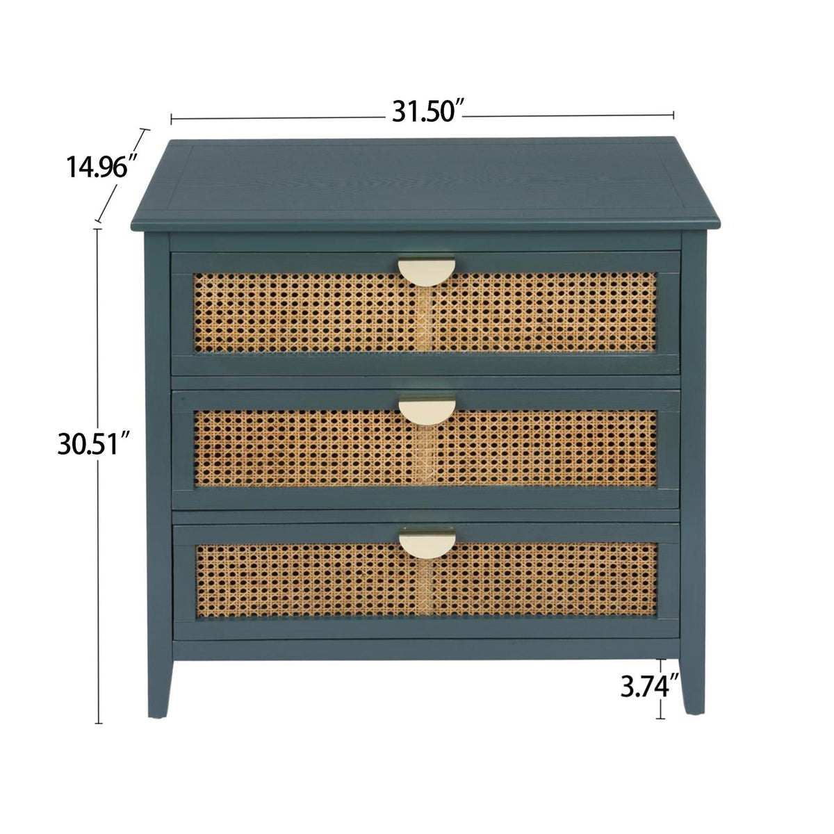 American Furniture 3 Drawer Cabinet Natural Woven Rattan