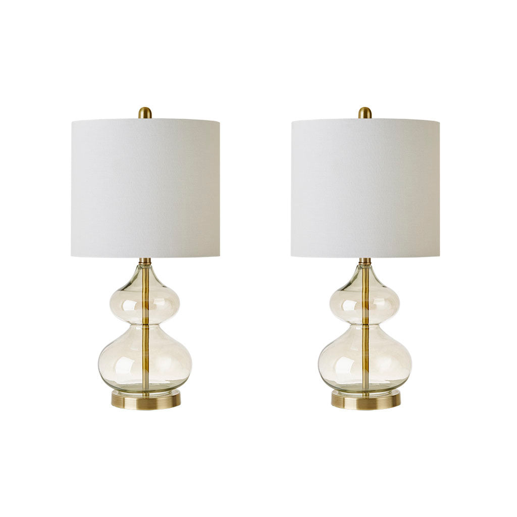 Lumora Ellipse Curved Glass Table Lamp Set of 2 Ambient Light