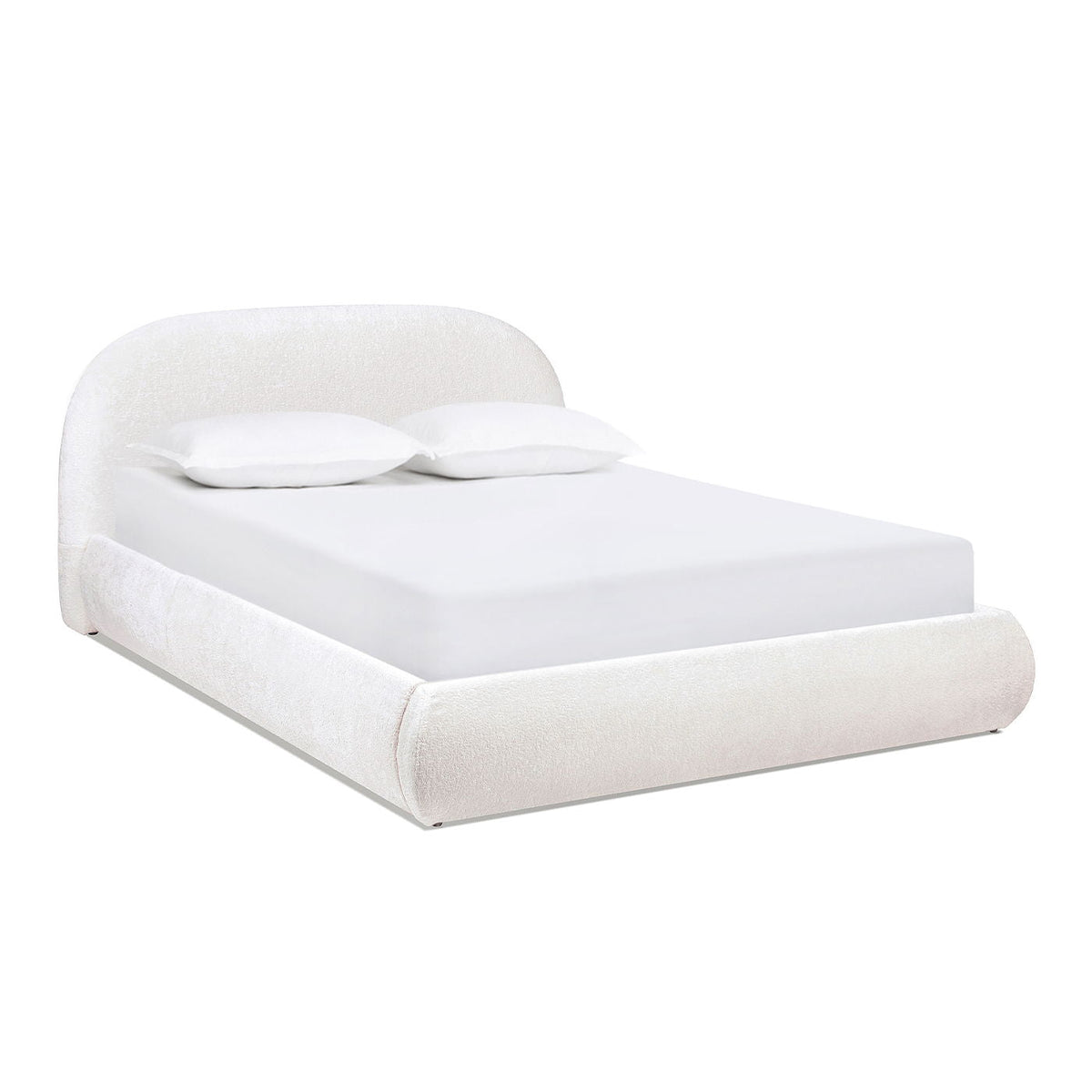 Archie Puffy Upholstered Platform Bed With Arch Headboard