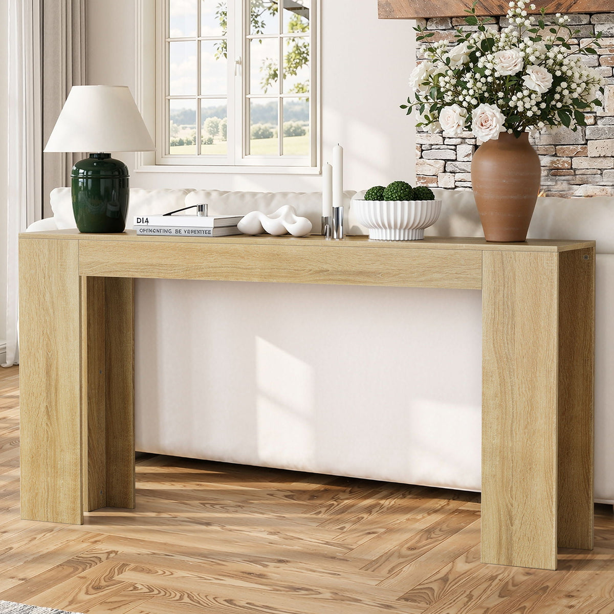Cedarbrook Extra Long Walnut Farmhouse Console Table