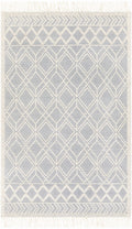 Ramsbury Denim Blue Trellis Rug Hand Woven Wool Blend