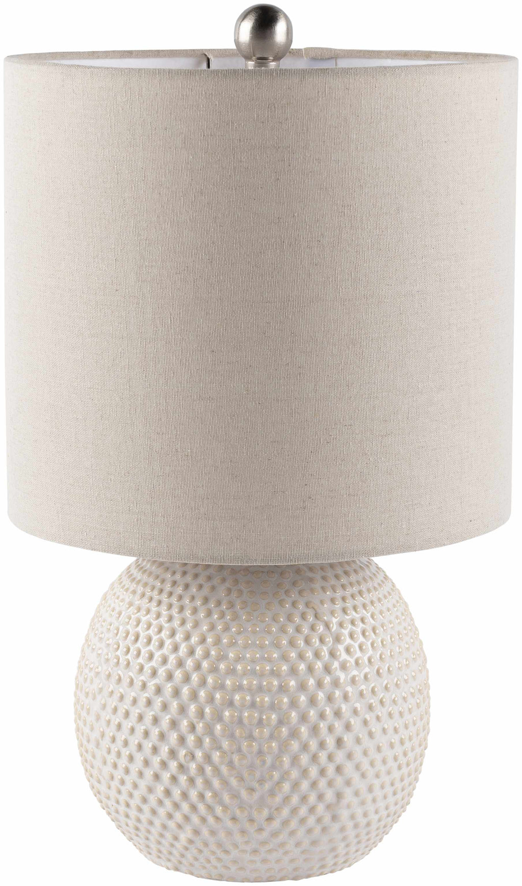 Manaloal Beige Textured Ceramic Table Lamp With Linen Shade