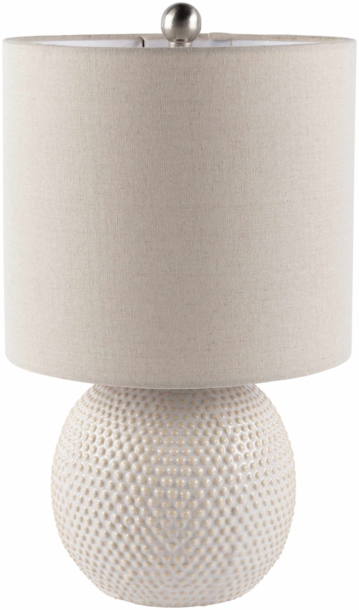 Manaloal Beige Textured Ceramic Table Lamp With Linen Shade
