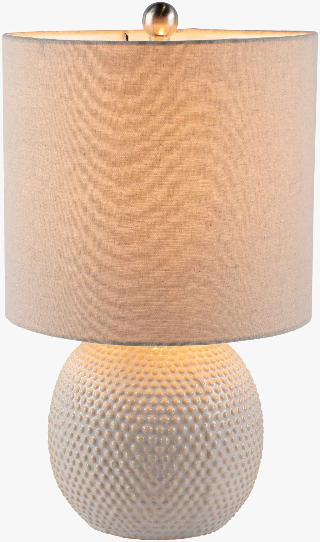 Manaloal Beige Textured Ceramic Table Lamp With Linen Shade