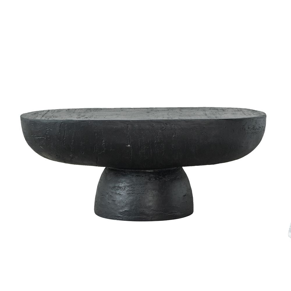 Aura Living Organic Design Oval Coffee Table With Rounded Base