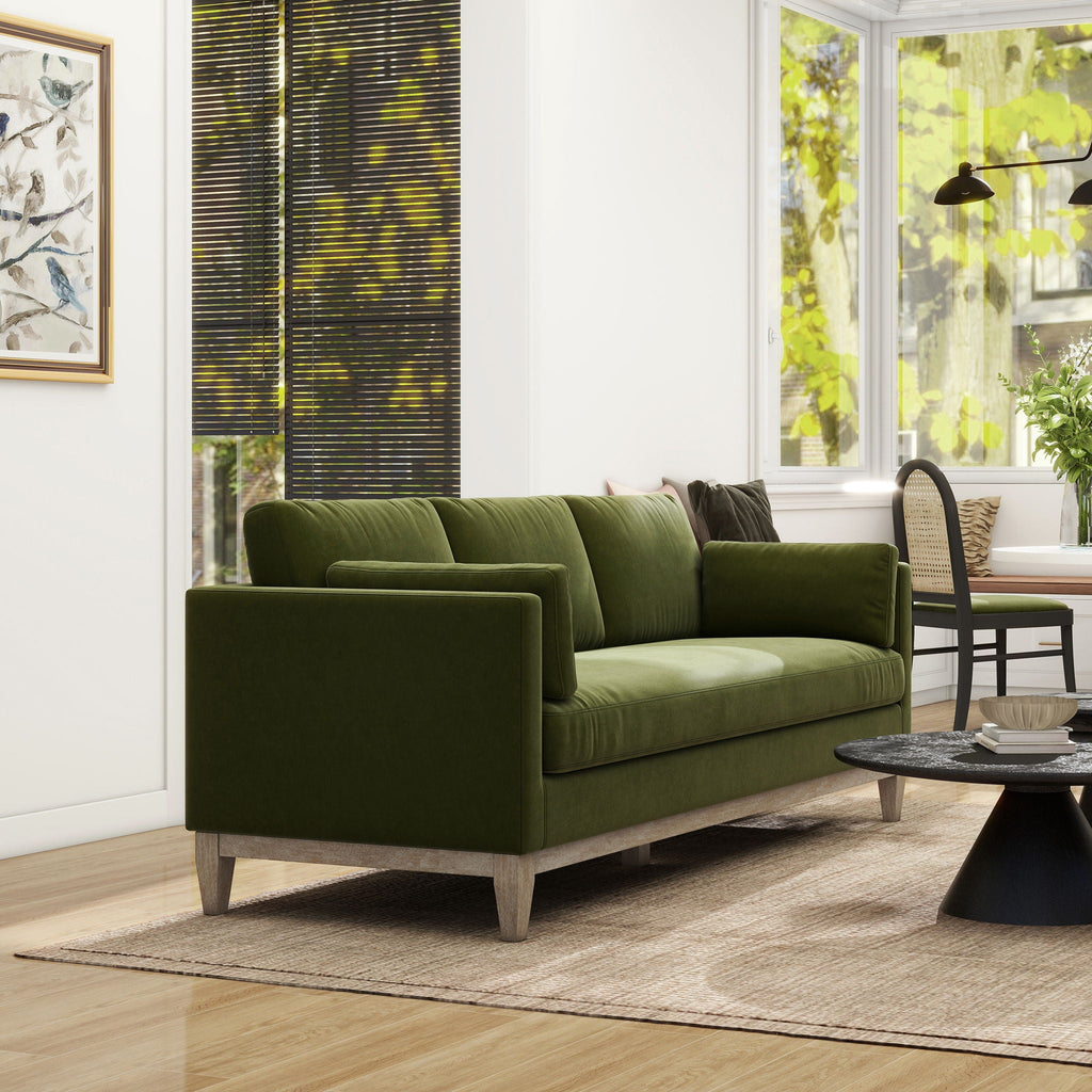 Knox Modern Farmhouse Sofa With Feather Wrapped Foam