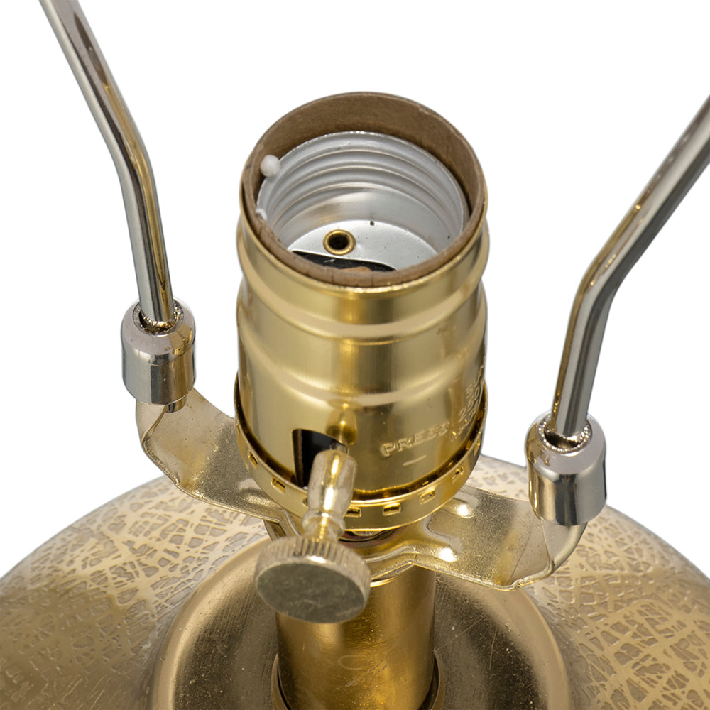 Aurelia Gold Aluminum Table Lamp With White Drum Shade 18X31