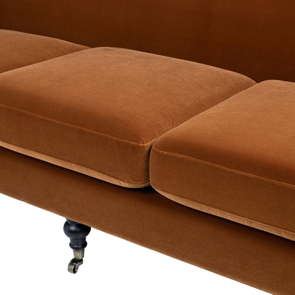Luxe Alana Lawson Charcoal Three Cushion Tightback Sofa