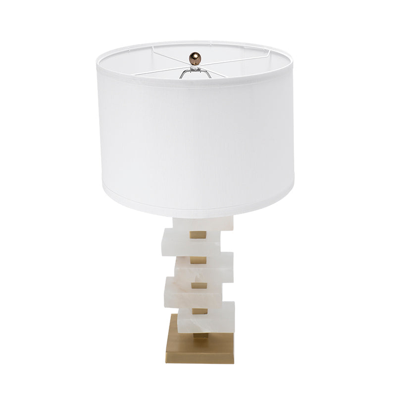 Estelle Modern White And Gold Alabaster Slab Table Lamp
