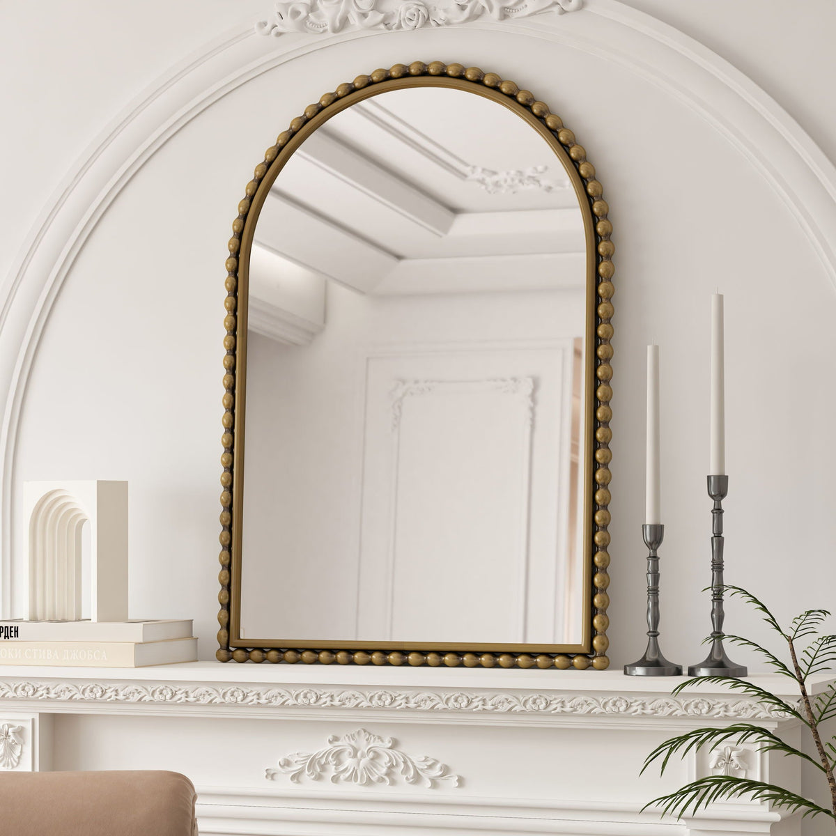 Cedarlane Vintage Iron Arch Mirror With Wall Or Table Display