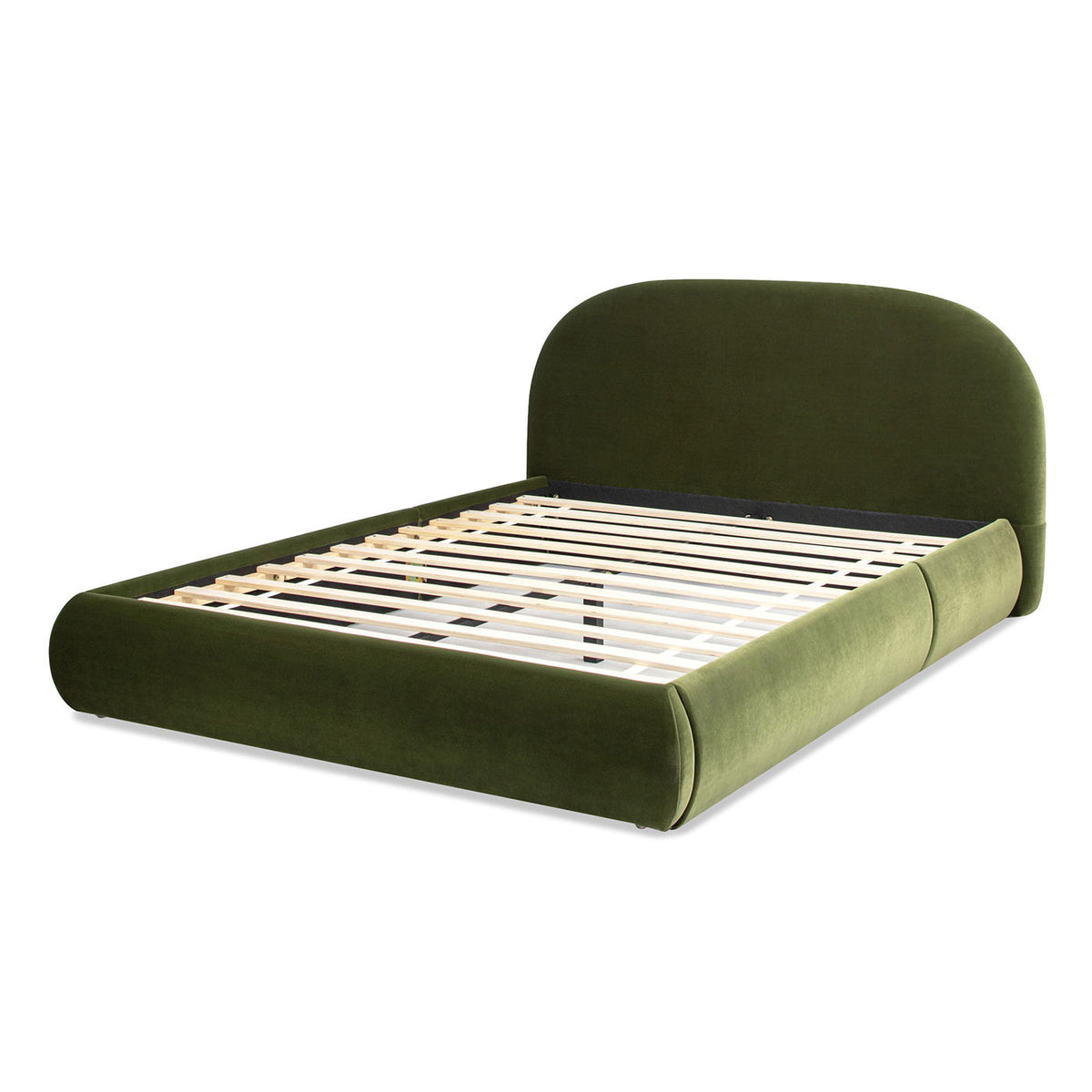 Archie Puffy Upholstered Platform Bed With Arch Headboard