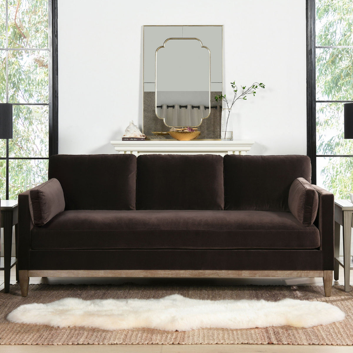 Knox Modern Farmhouse Sofa With Feather Wrapped Foam