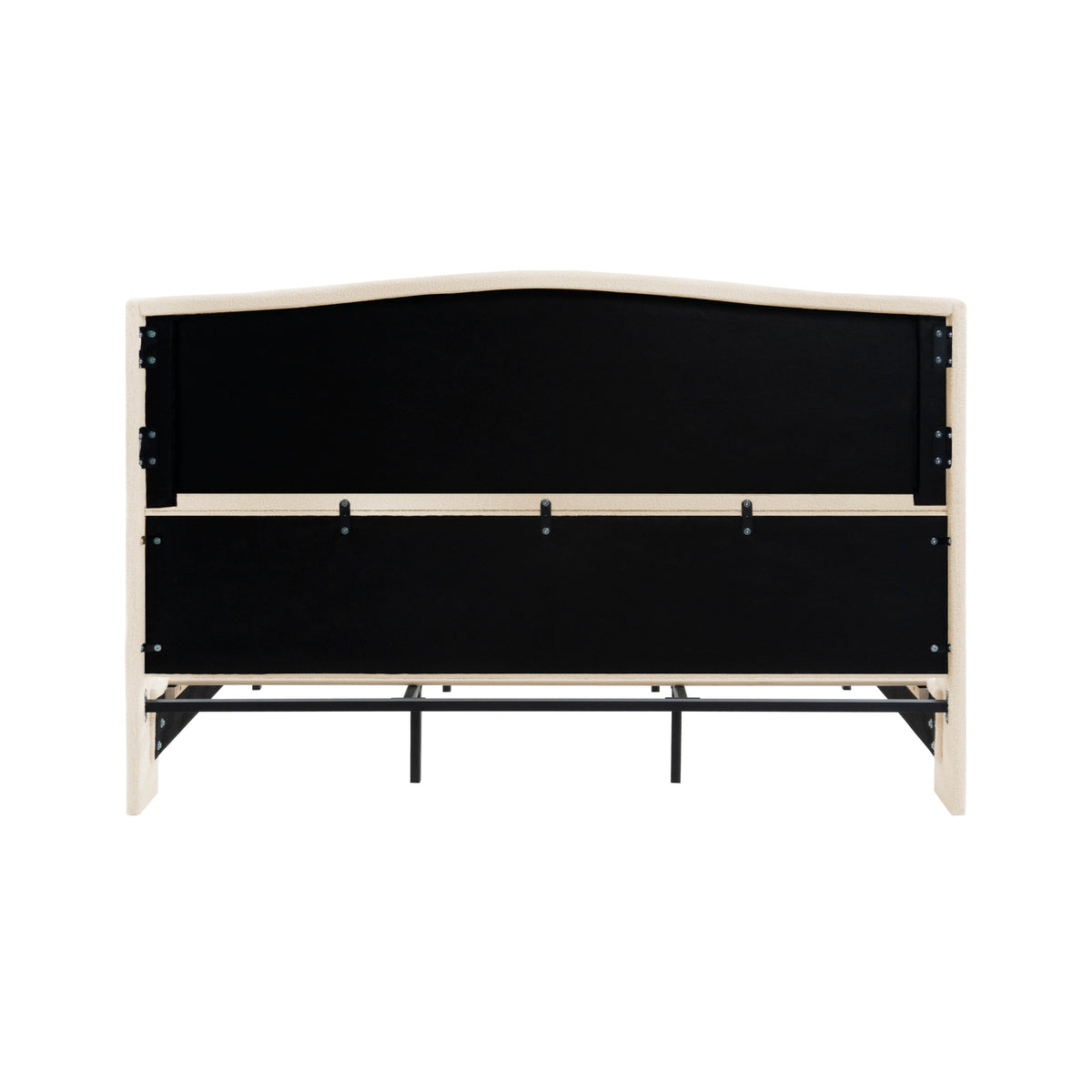 Novara Plush King Bed Frame With Teddy Velvet Upholstery