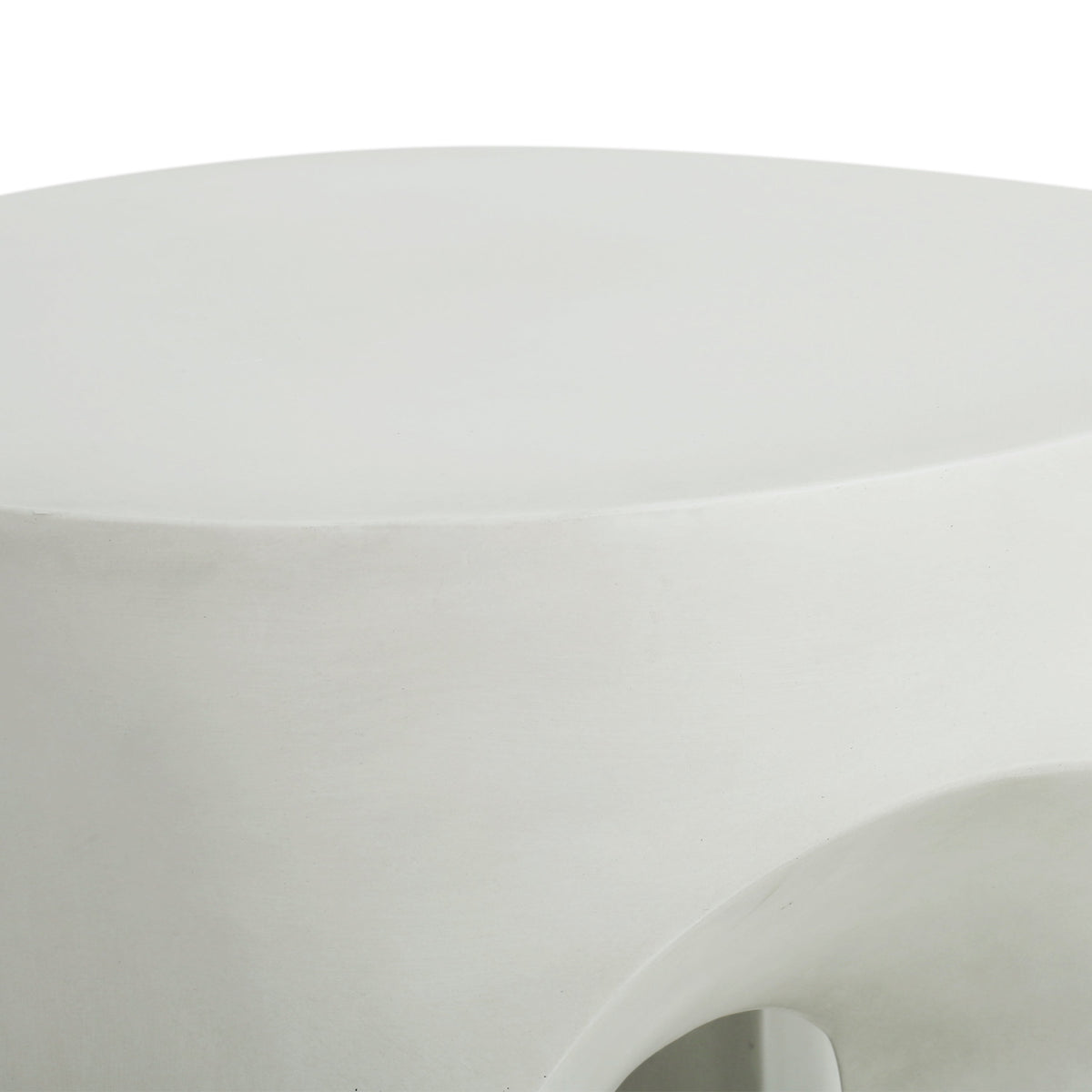 AriaLiving Antique White Lightweight Concrete Round Side Table