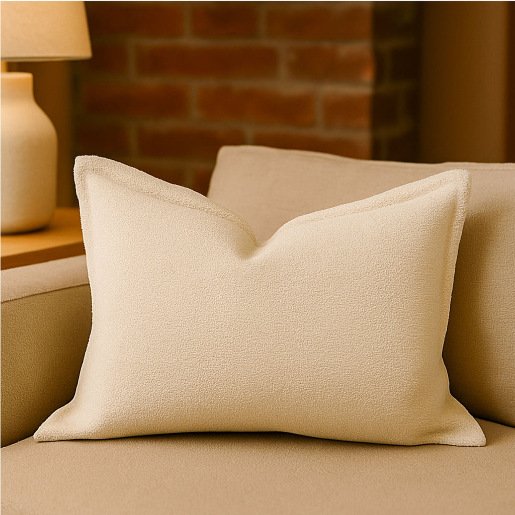 Homey Cozy Soft Textured Decorative Throw Pillow Ivory