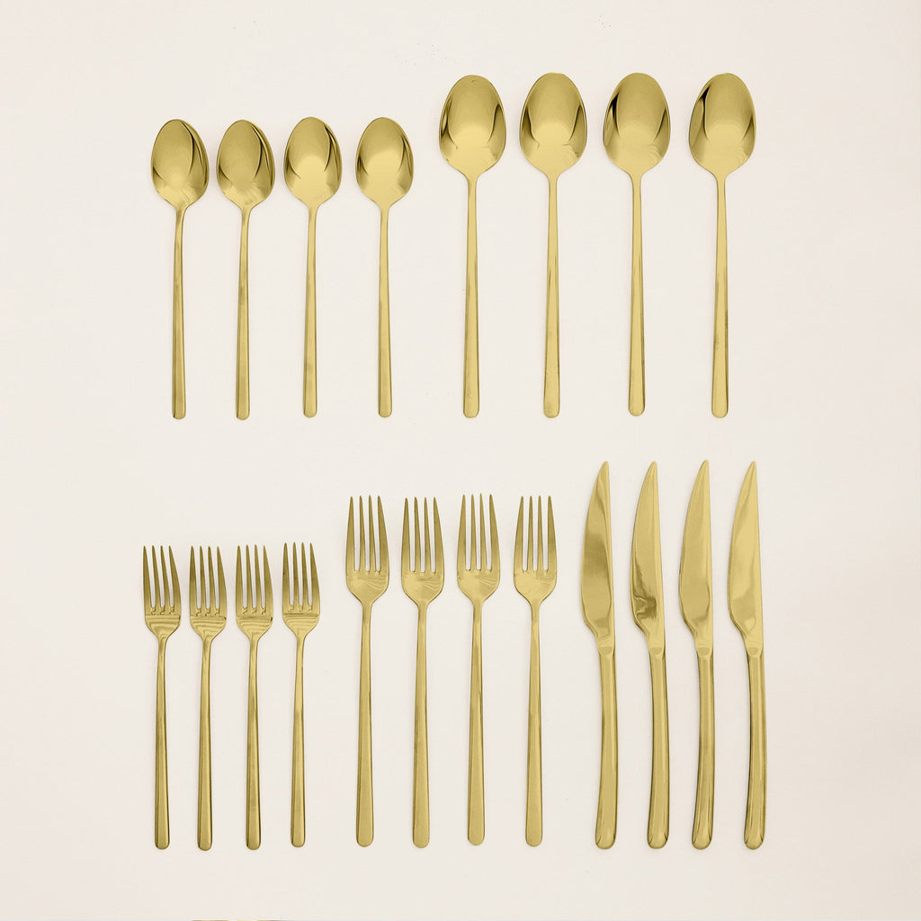 At The Table Emilia Mirror Flatware Set 20 Piece Silver