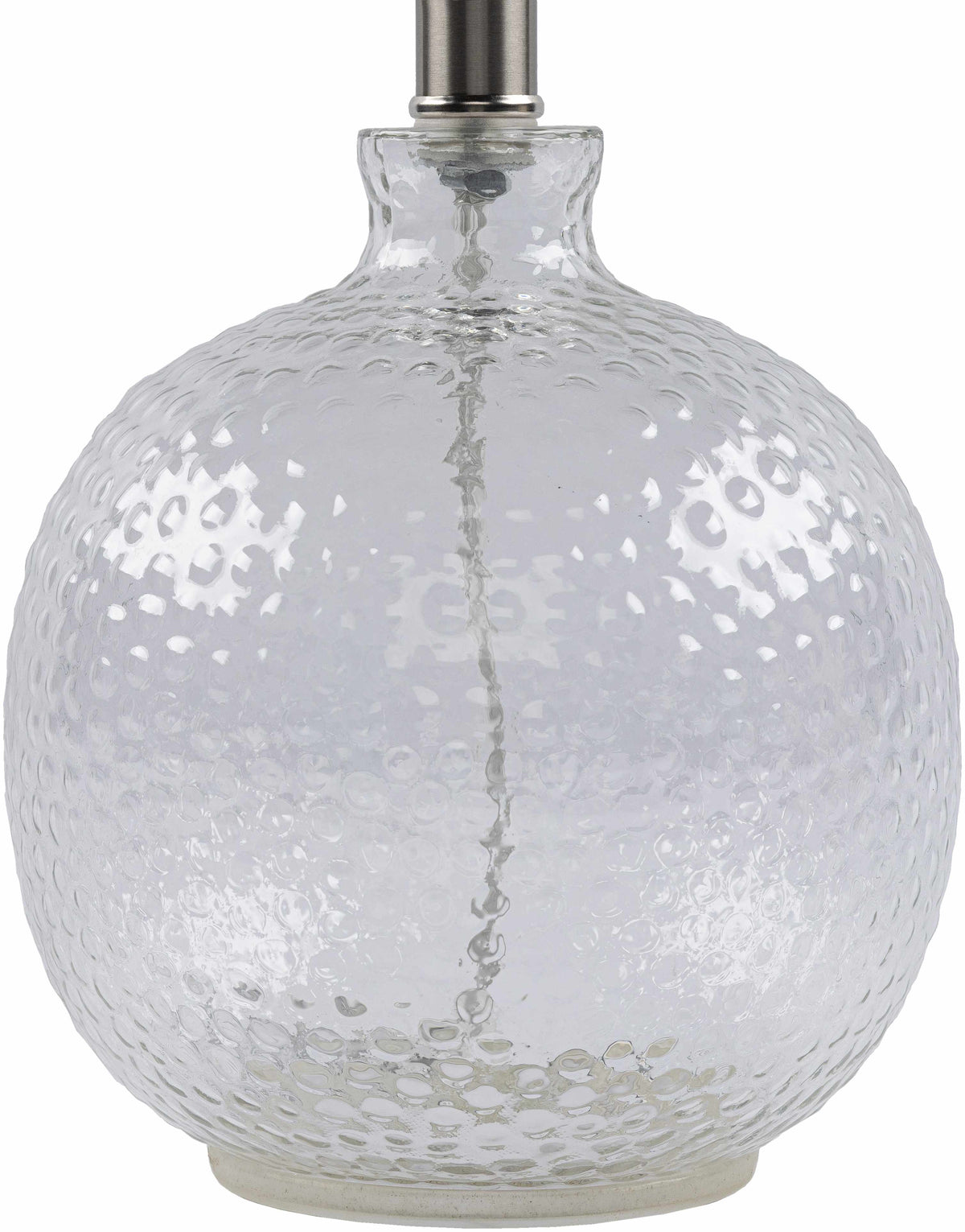 Enetai Clear Glass Table Lamp With Soft Linen Shade
