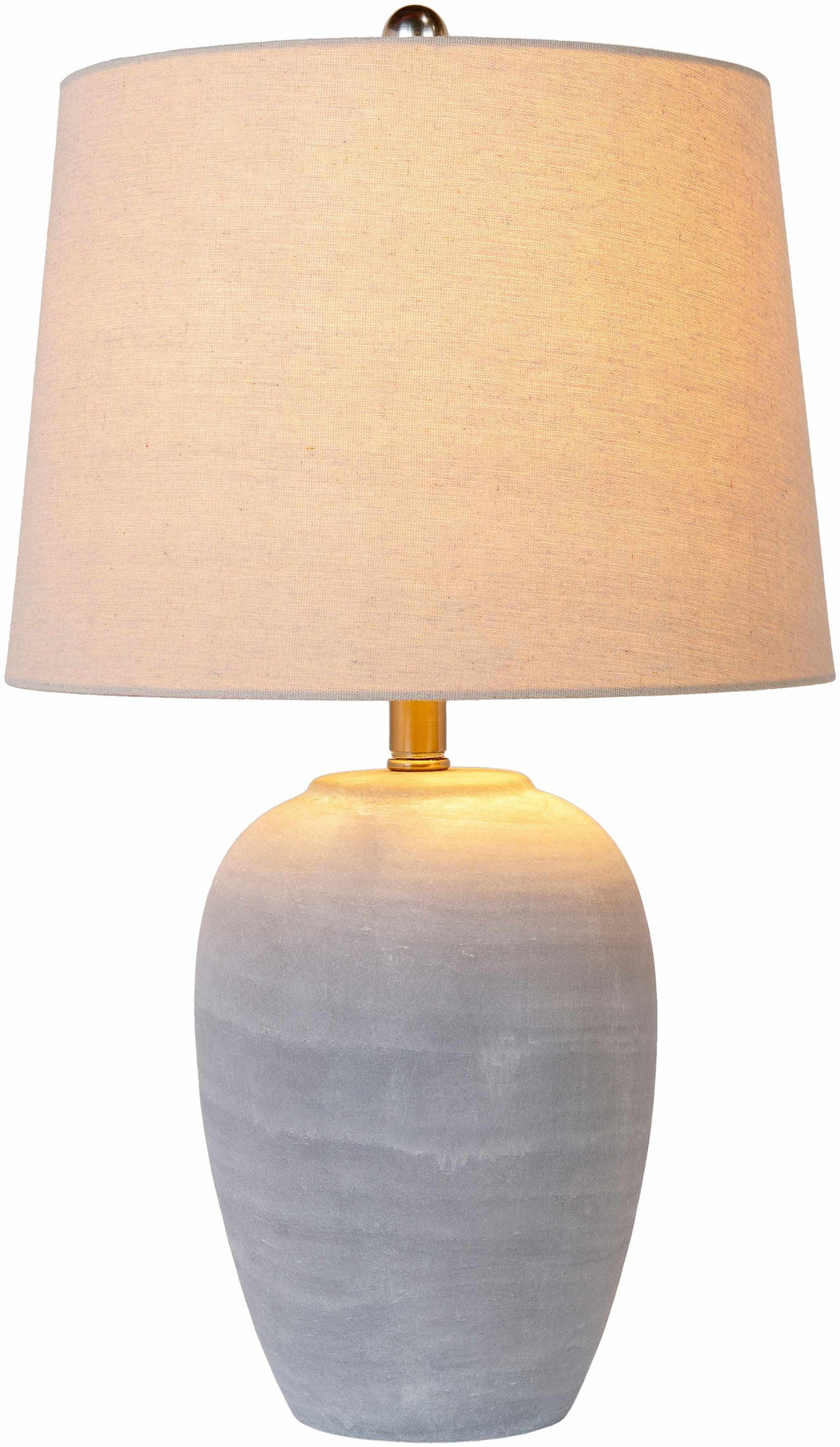 Khoi Elegant Table Lamp With Linen Shade And Nickel Finish