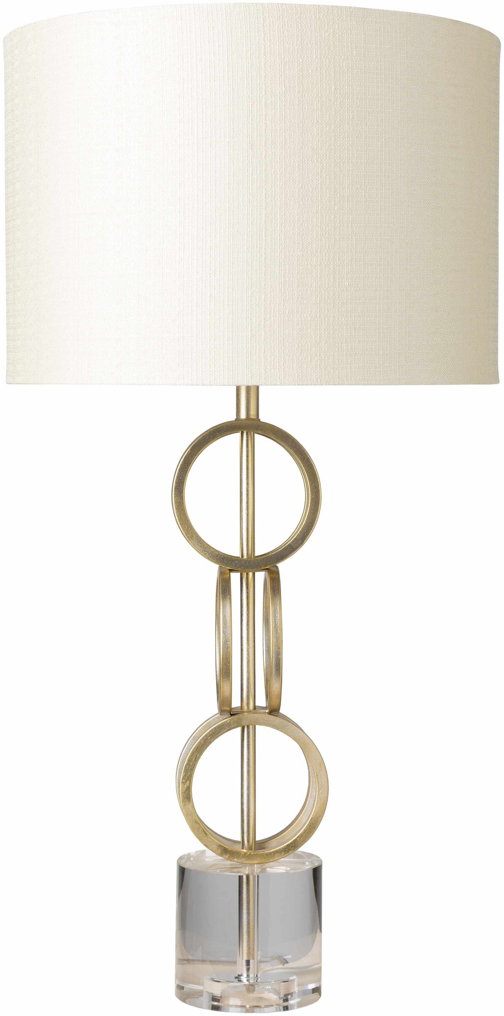 Zell Polished Gold Crystal Table Lamp With Three Way Switch