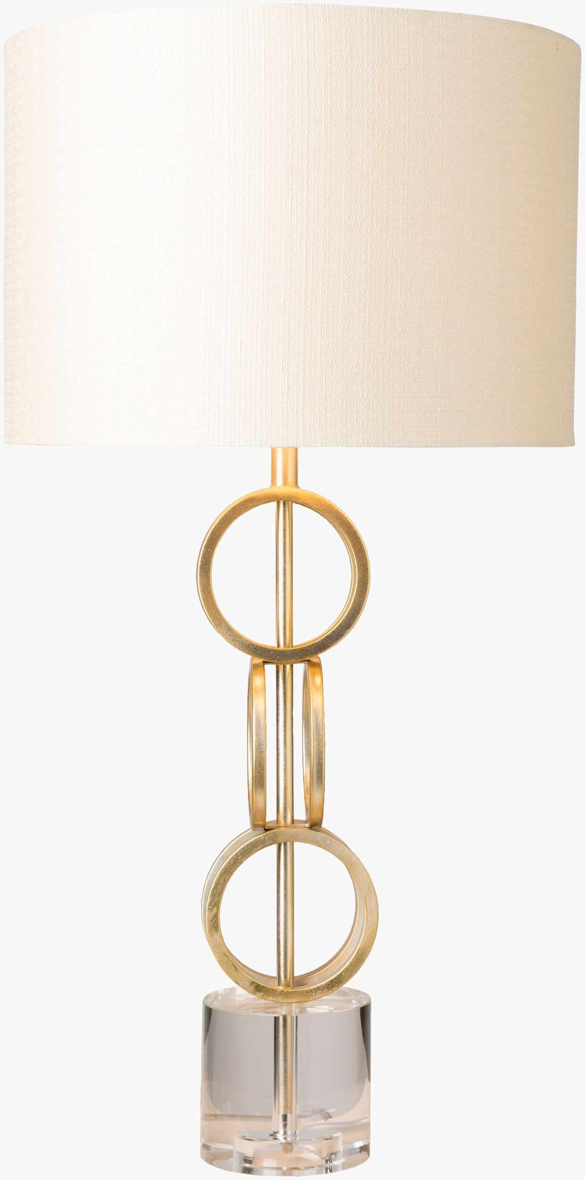 Zell Polished Gold Crystal Table Lamp With Three Way Switch