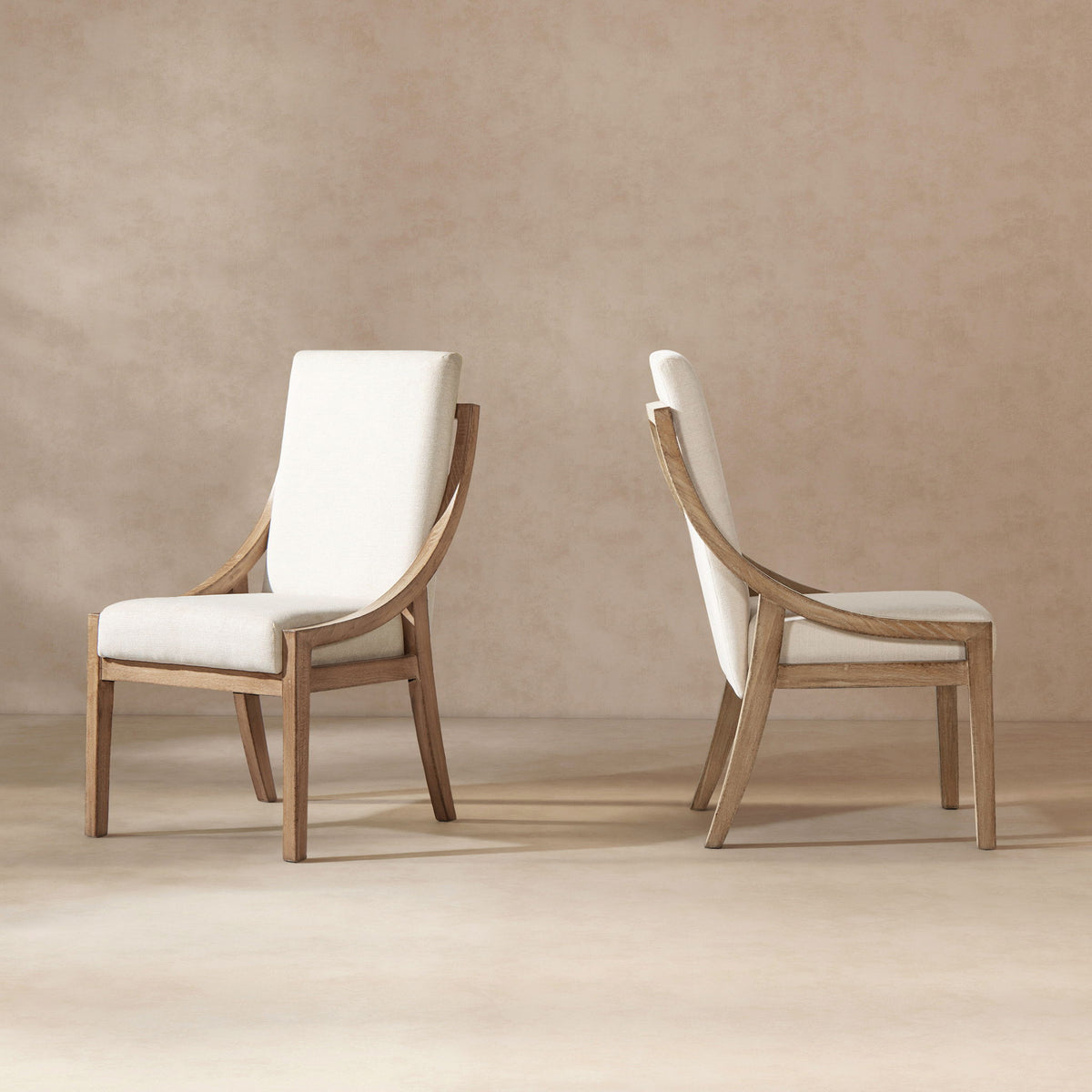 Lennox Light Beige High Back Dining Chair Set Of 2
