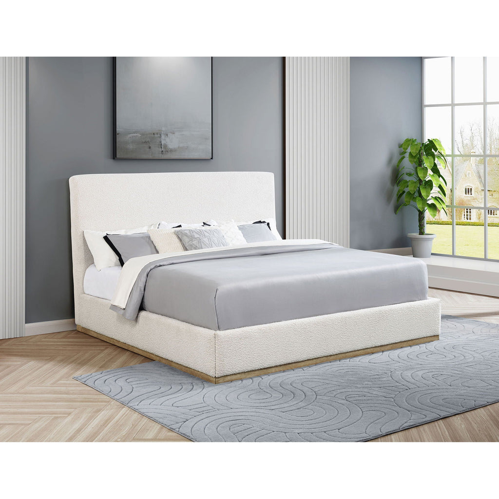 Talbot Cream Eastern King Platform Bed With Elevated Headboard
