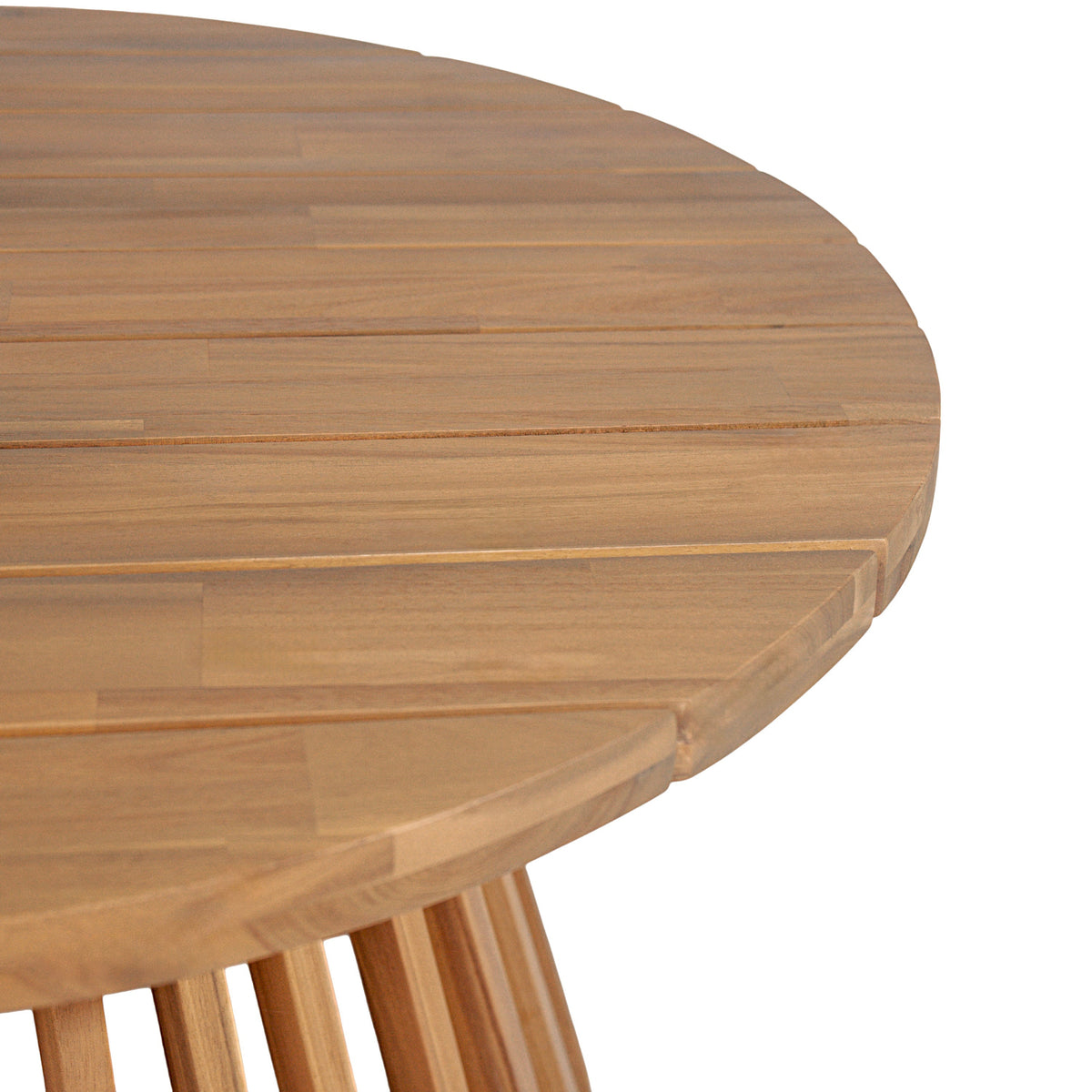 Aura Acacia Wood Patio Coffee Table With Layered Base