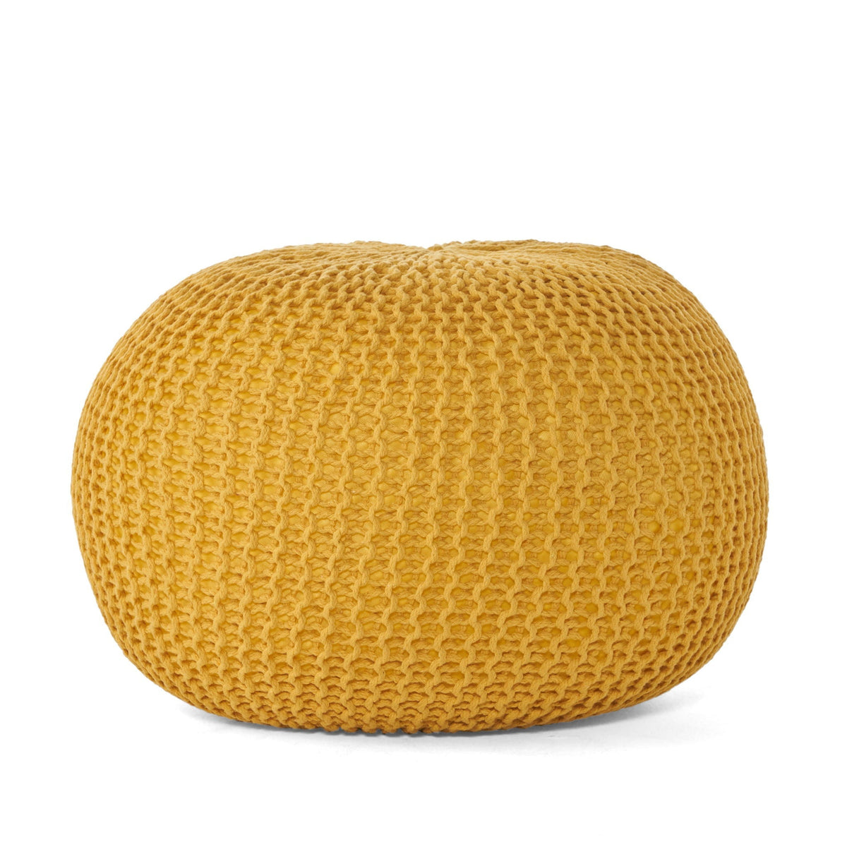 Savona Versatile Knitted Cotton Bordeaux Round Pouf