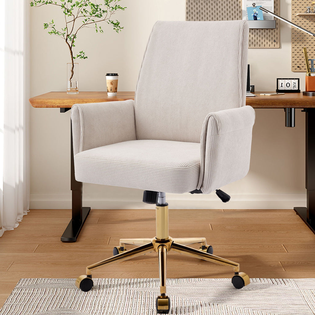 Vespera Ergonomic Office Chair With Polished Gold Base
