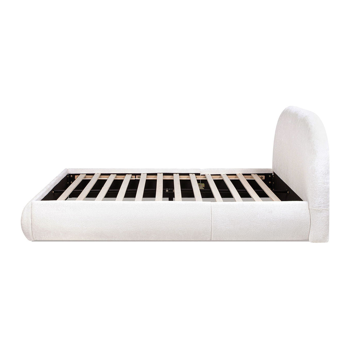 Archie Puffy Upholstered Platform Bed With Arch Headboard
