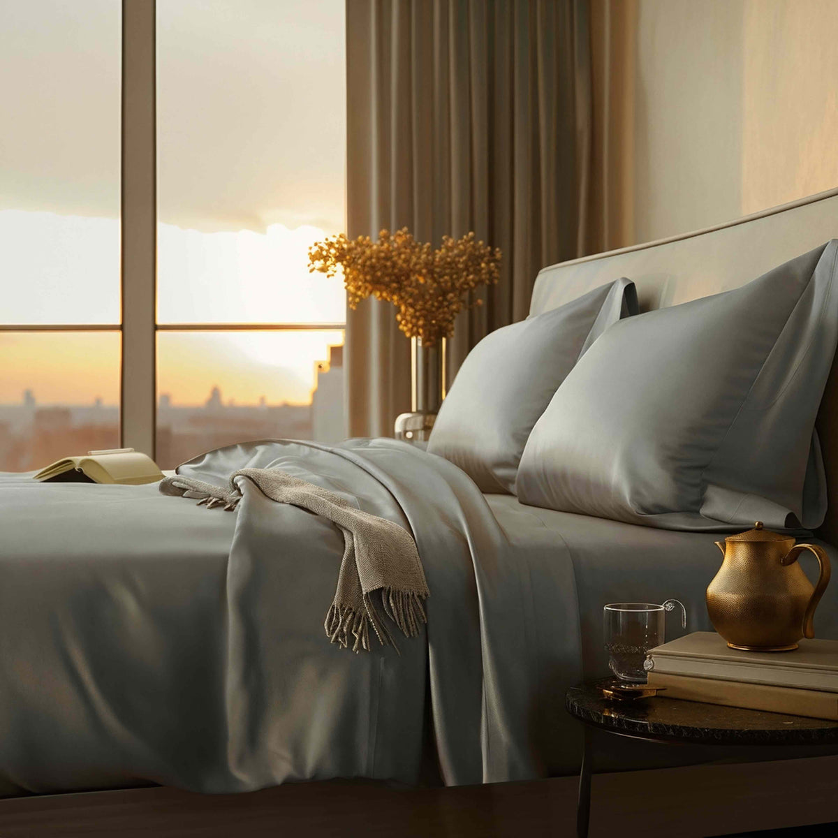 Aria Home Long Staple Australian Sateen Pillowcase Set White