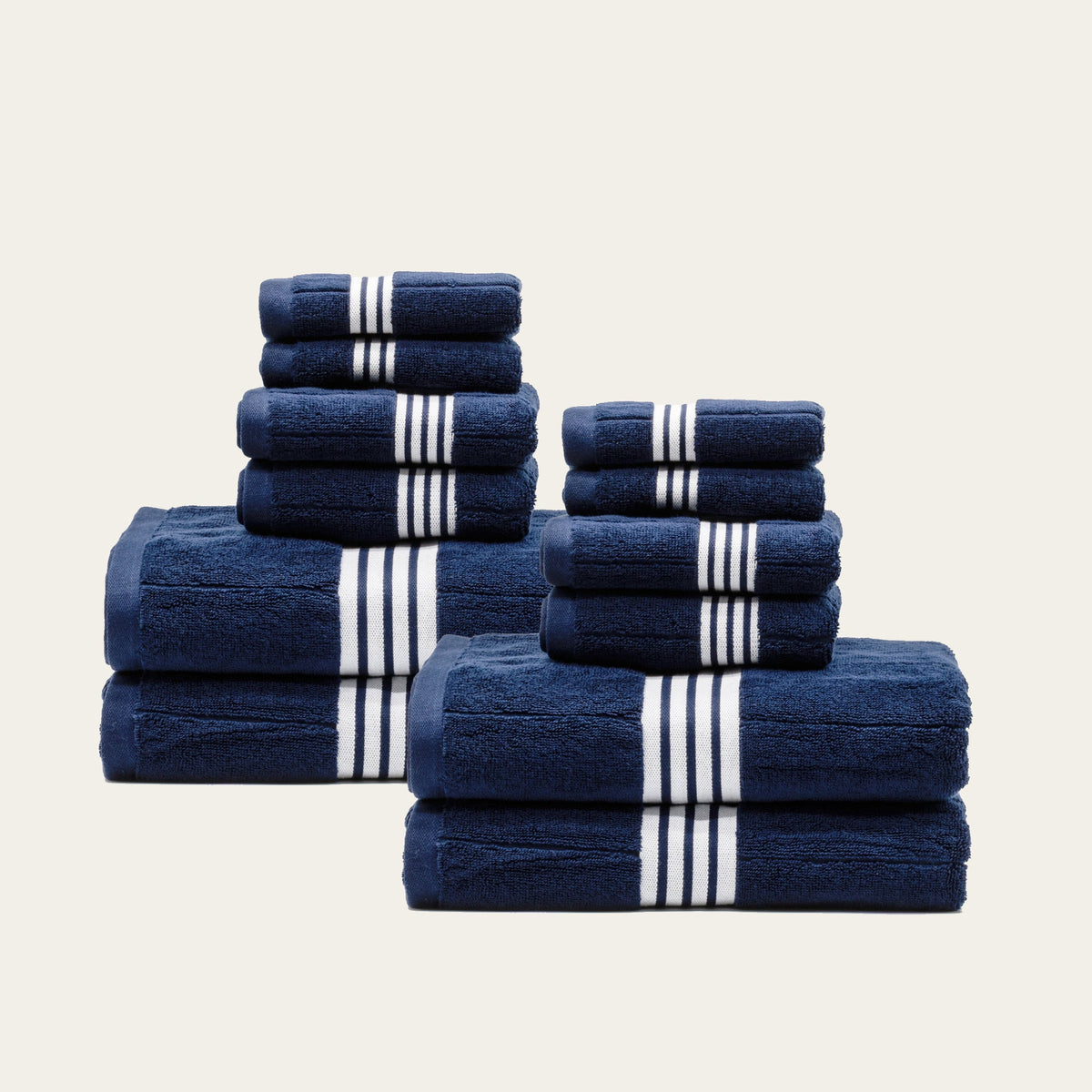 Nautilus 600 GSM Australian Cotton Towel Navy Blue Striped