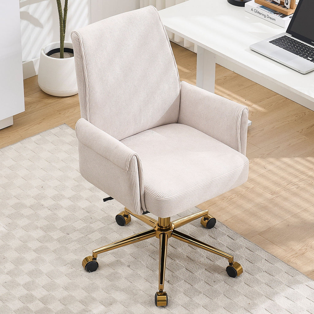 Vespera Ergonomic Office Chair With Polished Gold Base