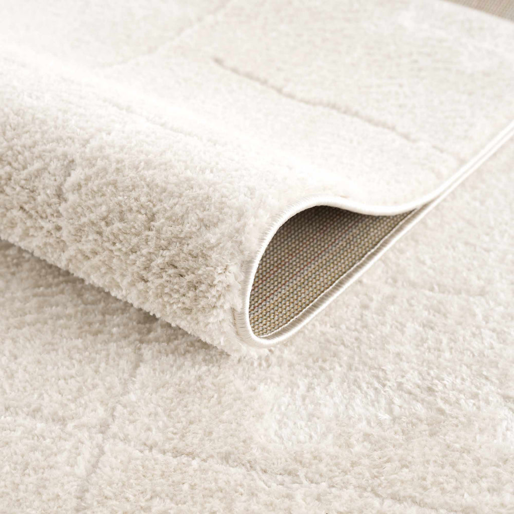 Koume Ivory High Pile Plush Area Rug For Living Room
