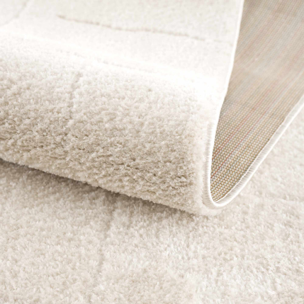 Koume Ivory High Pile Plush Area Rug For Living Room