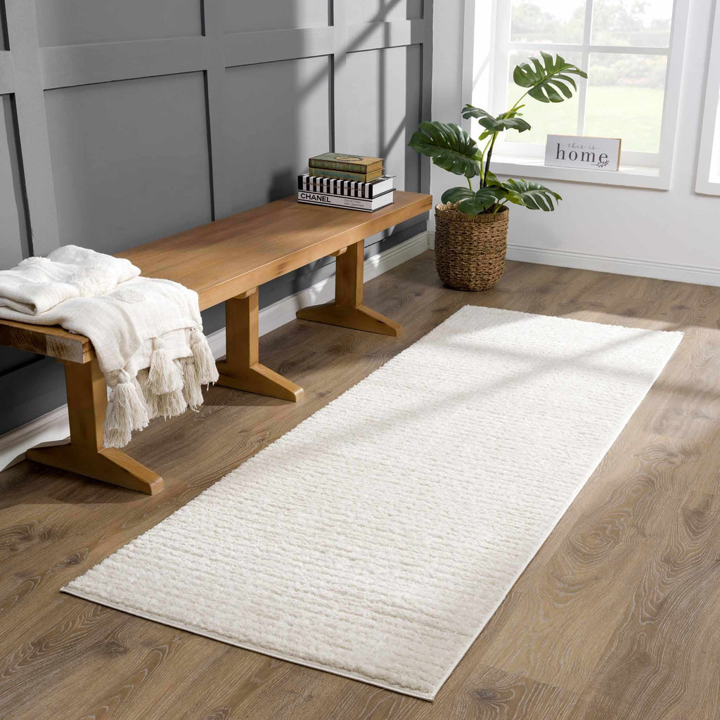 Sterling Home Keita Ivory High Pile Geometric Rug