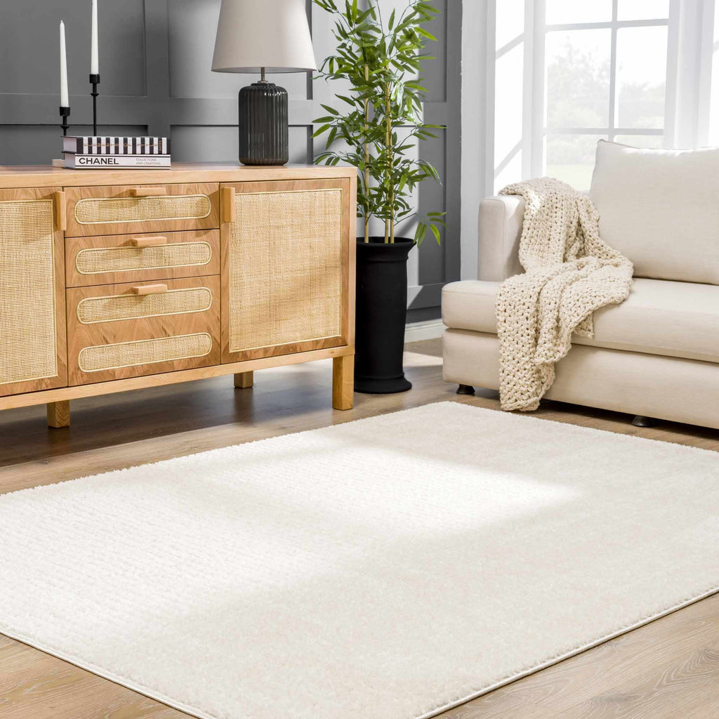 Sterling Home Keita Ivory High Pile Geometric Rug