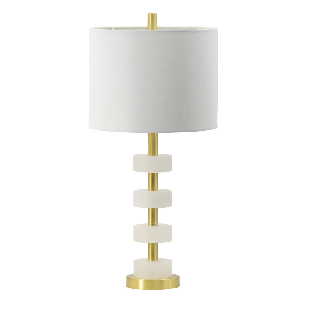 Verona Marble Table Lamp With Brass Metal Frame 13x13x26