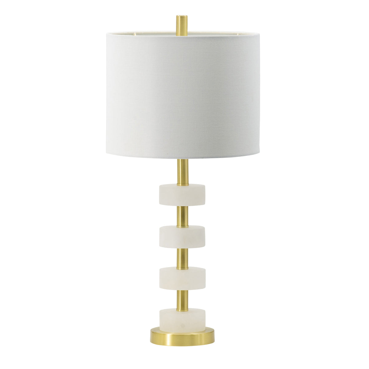 Verona Marble Table Lamp With Brass Metal Frame 13x13x26