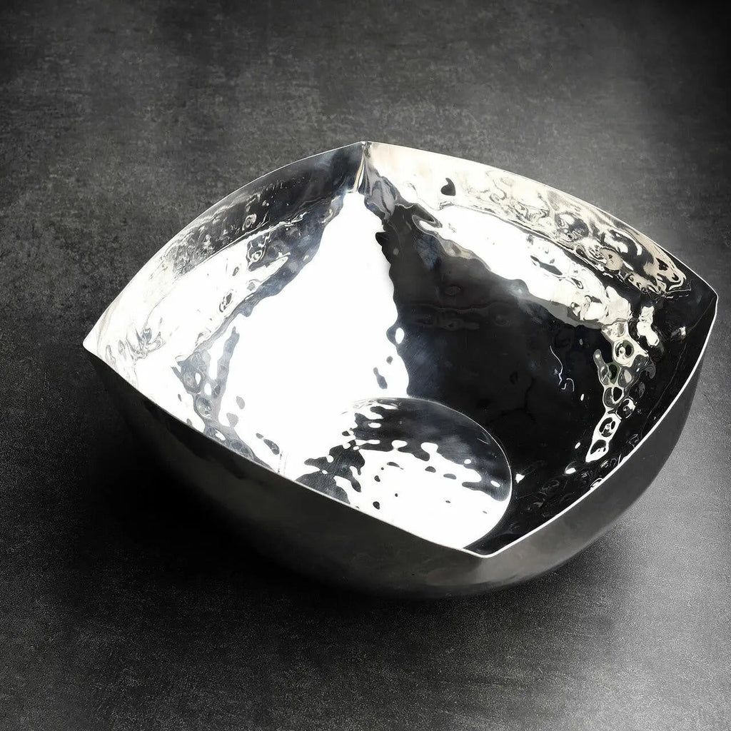 Kova 11 Inch Hand Hammered Polished Stainless Steel Bowl