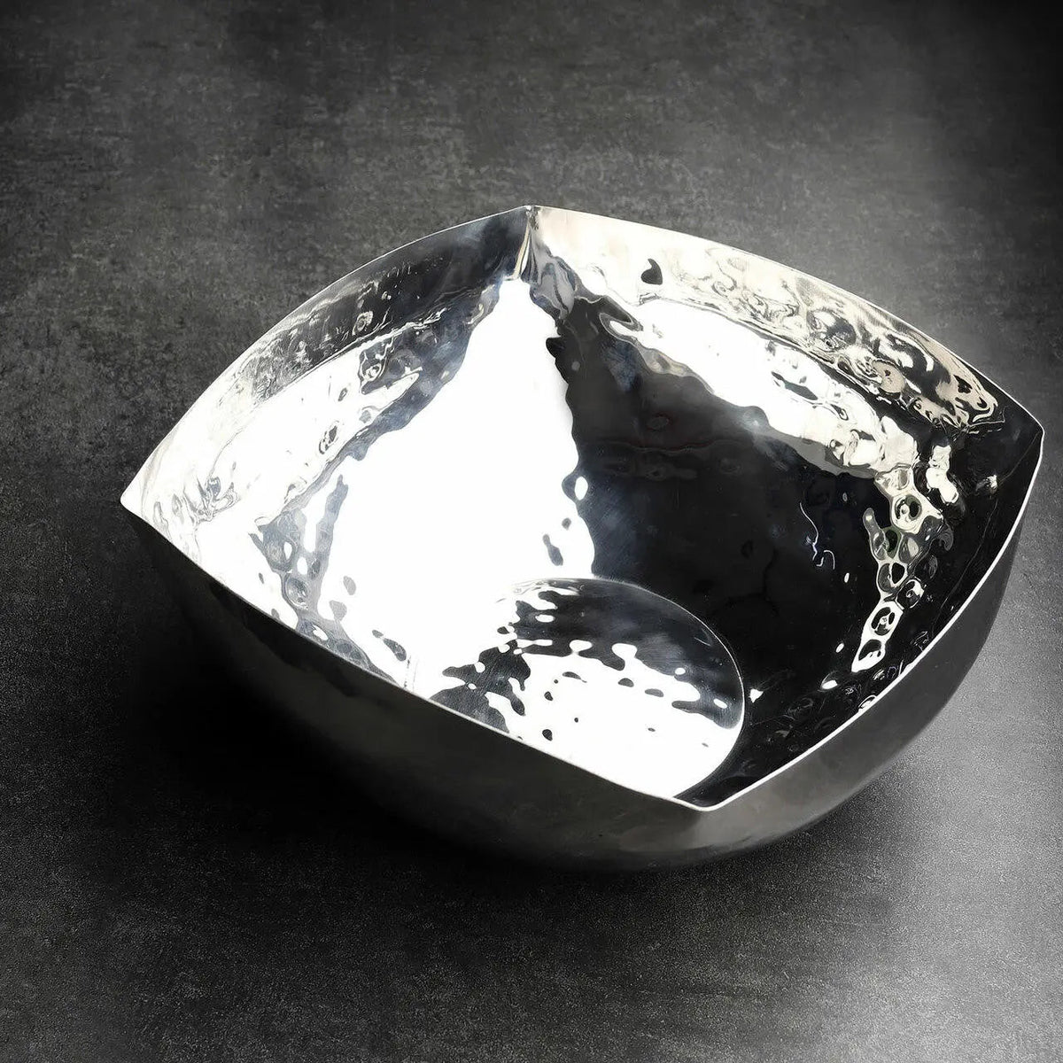 Kova 11 Inch Hand Hammered Polished Stainless Steel Bowl